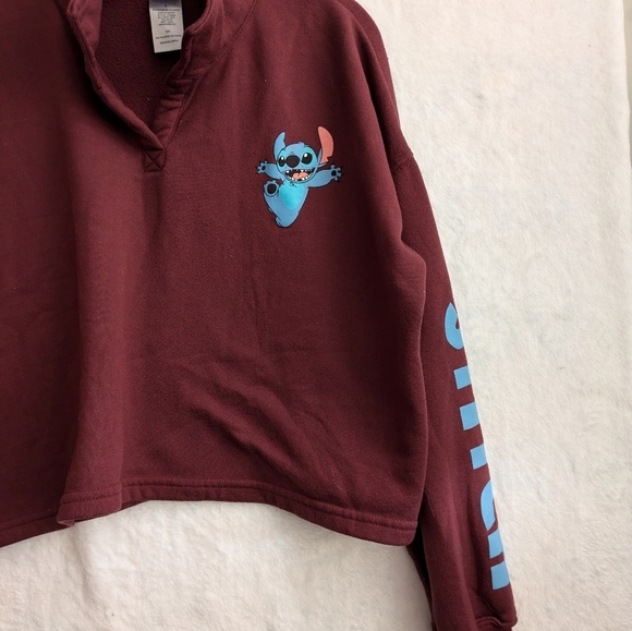 Disney stitch size small crop top sweater - Picture 2 of 4